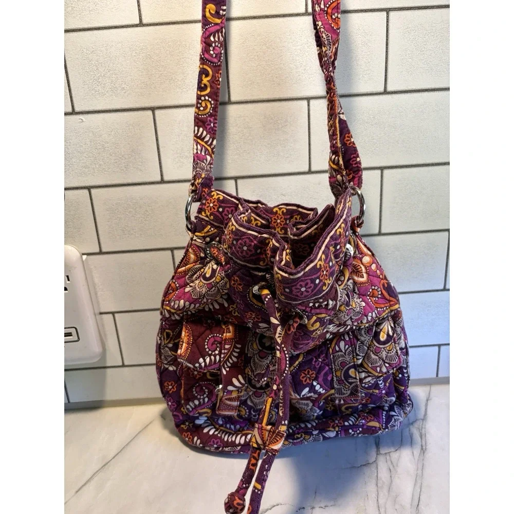 Vera Bradley Safari Sunset Quick Draw Bucket Drawstring Crossbody Bag Retired